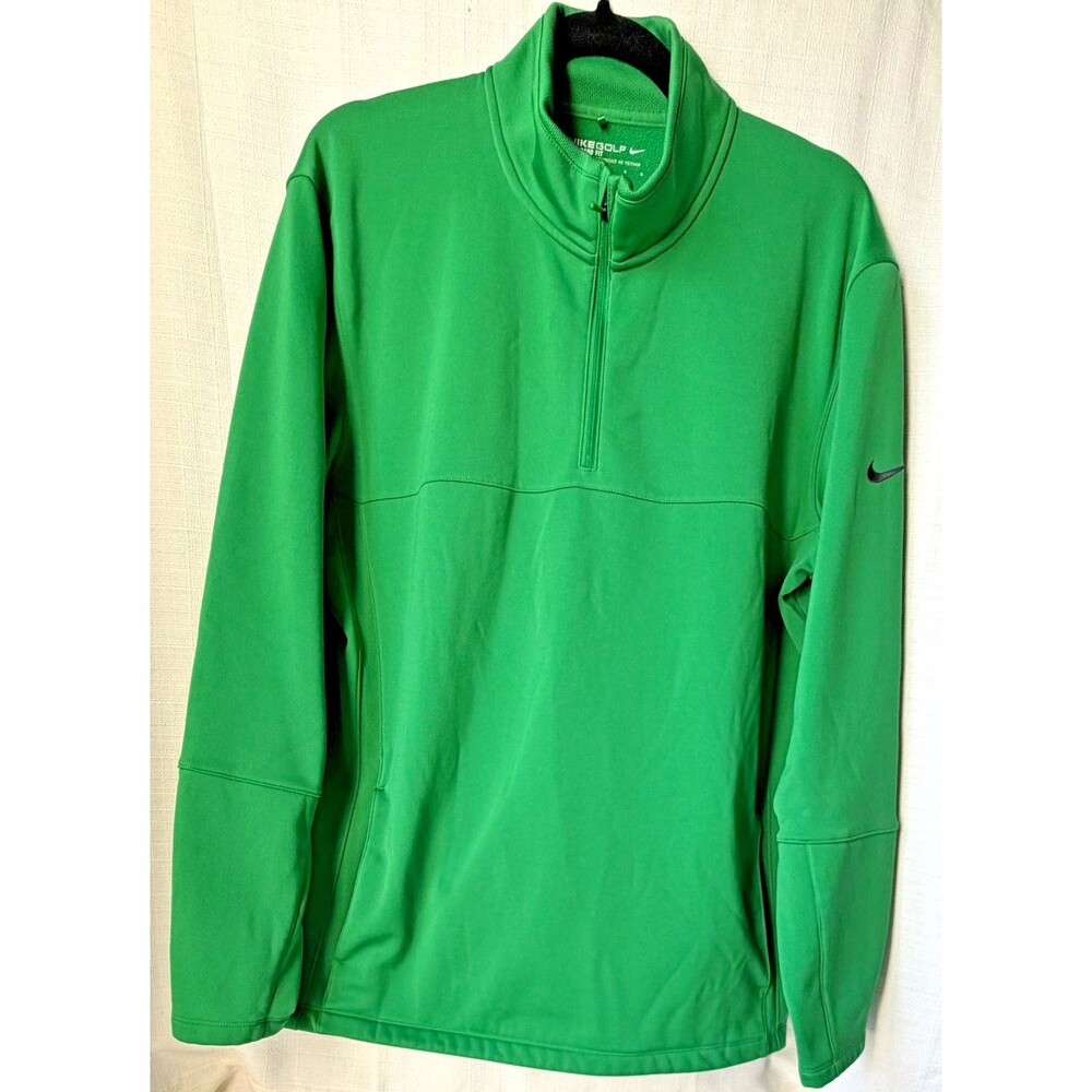 Nike Golf Therma-FIT Men's Large Green 1/4 Zip Pullover Jacket Long Sleeve